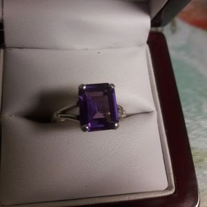 Sterling Silver Raspberry Amethyst Ring
